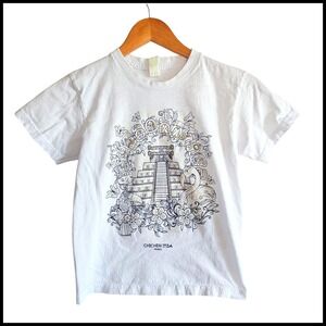 Euro Cotton Chichen Itza‎ Graphic T-Shirt Tourist Souvenir Tee Kids 12